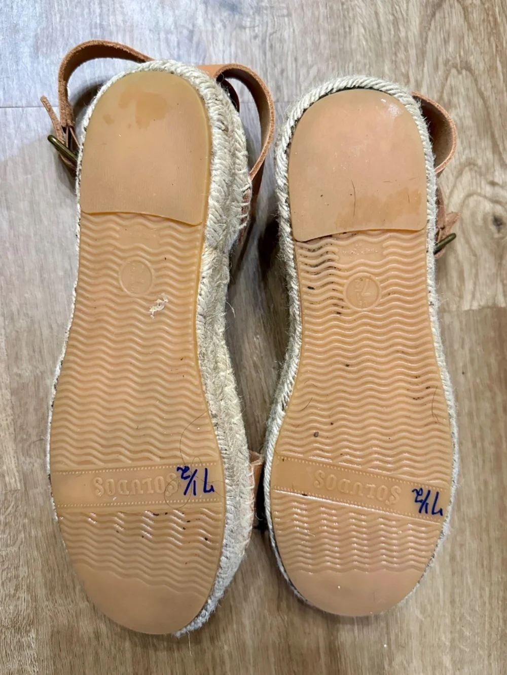 Soludos Cadiz Brown Leather Espadrilles Sandals 7.5